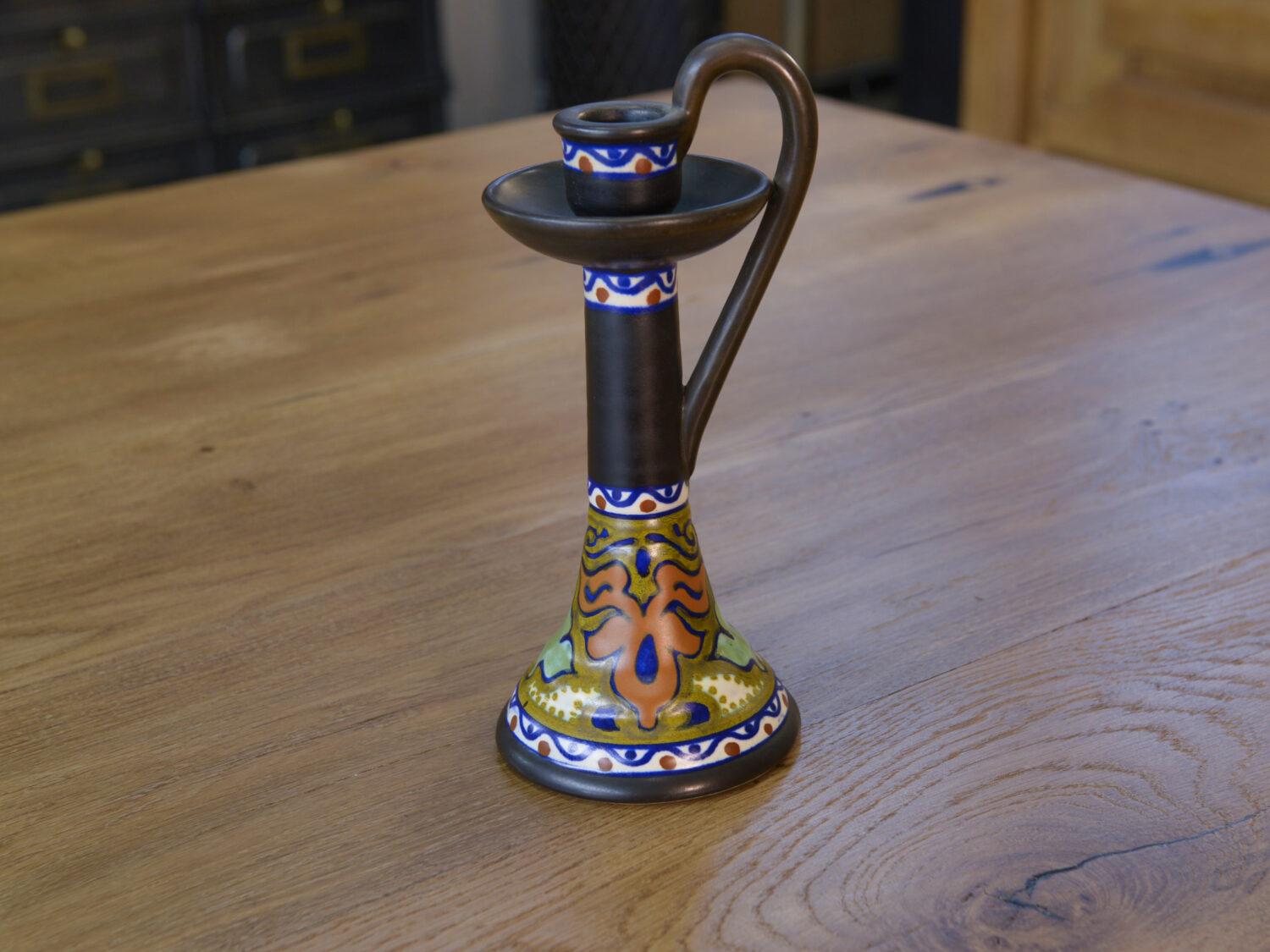 Bougeoir céramique Art déco Gouda Hollande 1930's