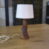 Lampe bois de noyer brutaliste 1960's