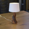Lampe bois de noyer brutaliste 1960's