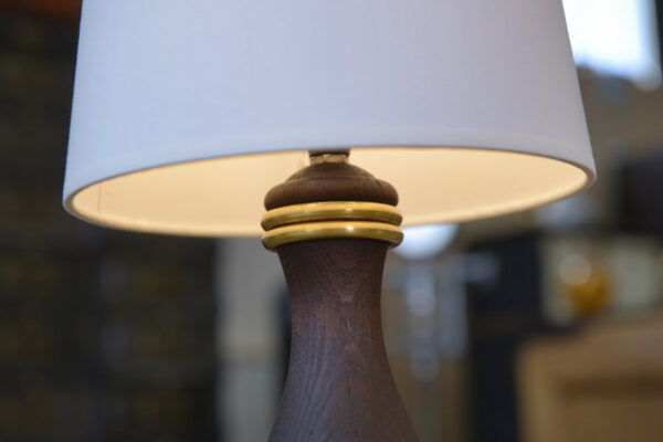 Lampe à poser en hêtre vintage 1960's