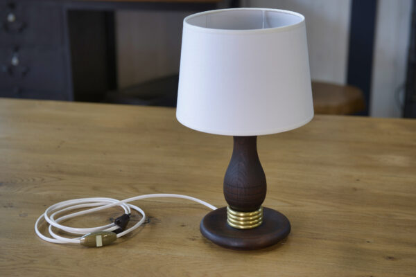 Lampe à poser en hêtre vintage 1960's