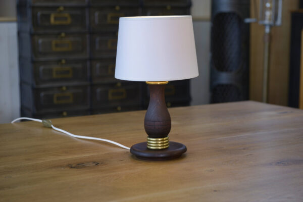 Lampe à poser en hêtre vintage 1960's