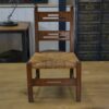 Chaise d'enfant en bois et assise en paille dans le goût de Charles Dudouyt 1950's