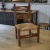 Chaise d'enfant en bois et assise en paille dans le goût de Charles Dudouyt 1950's