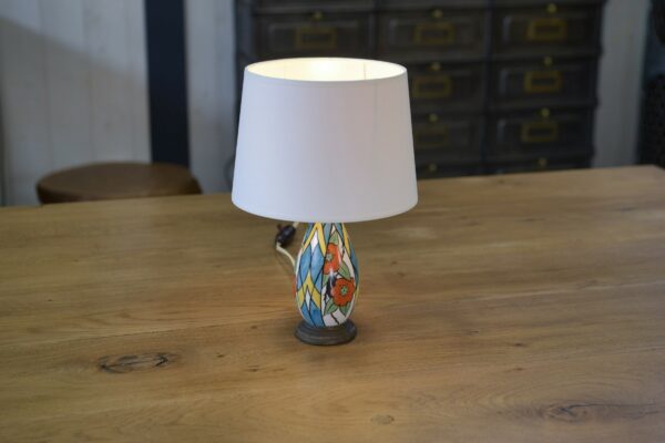 Lampe céramique sur socle bronze Art déco 1930's