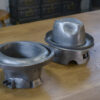 Ensemble de 2 moules à chapeau en fonte d'aluminium Jalard à Caussade 1950's