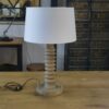 Grande lampe à poser brutaliste en hêtre dans le goût de Charles Dudouyt 1950's