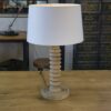 Grande lampe à poser brutaliste en hêtre dans le goût de Charles Dudouyt 1950's