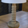 Grande lampe à poser brutaliste en hêtre dans le goût de Charles Dudouyt 1950's