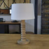 Grande lampe à poser brutaliste en hêtre dans le goût de Charles Dudouyt 1950's
