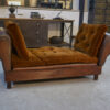 Banquette Club en cuir convertible avec assises velours 1920's