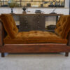 Banquette Club en cuir convertible avec assises velours 1920's