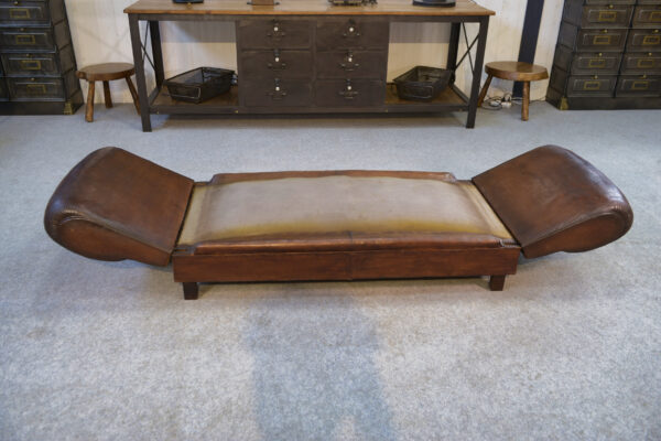 Banquette Club en cuir convertible avec assises velours 1920's