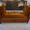 Banquette Club en cuir convertible avec assises velours 1920's