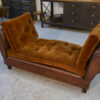 Banquette Club en cuir convertible avec assises velours 1920's