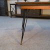 Table en chêne et pied en fonte et bronze design italien 1960's