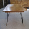 Table en chêne et pied en fonte et bronze design italien 1960's