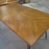 Table en chêne et pied en fonte et bronze design italien 1960's