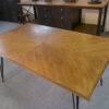 Table en chêne et pied en fonte et bronze design italien 1960's