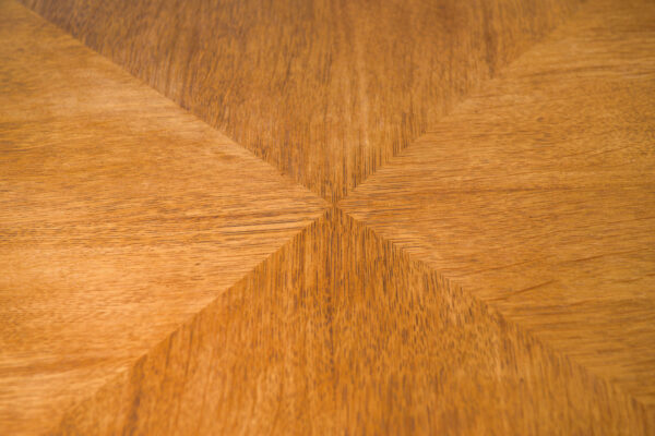 Table en chêne et pied en fonte et bronze design italien 1960's