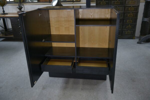 Meuble brutaliste De Coene noir 1970 's