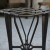 Tabouret fer forgé et métal tressé France 1950's