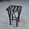 Tabouret fer forgé et métal tressé France 1950's