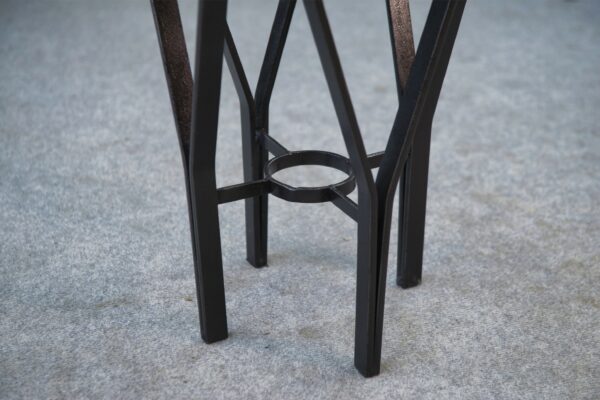 Tabouret fer forgé et métal tressé France 1950's