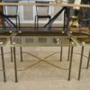 Table Basse Tripartite en Laiton et Verre par Maison Bagues, France, 1960s