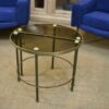 Table Basse Tripartite en Laiton et Verre par Maison Bagues, France, 1960s