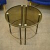 Table Basse Tripartite en Laiton et Verre par Maison Bagues, France, 1960s