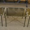 Table Basse Tripartite en Laiton et Verre par Maison Bagues, France, 1960s