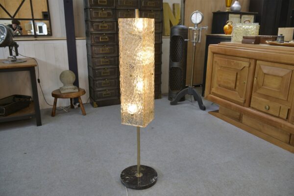 Lampadaire par Pierre Disderot pour Dallux résine et marbre 1960's
