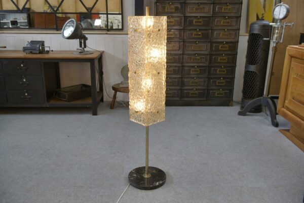 Lampadaire par Pierre Disderot pour Dallux résine et marbre 1960's