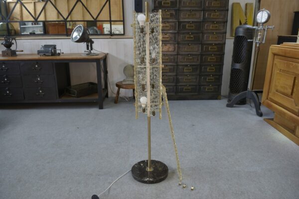 Lampadaire par Pierre Disderot pour Dallux résine et marbre 1960's