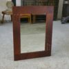 Miroir moderniste en placage d'acajou 1950's