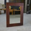 Miroir moderniste en placage d'acajou 1950's