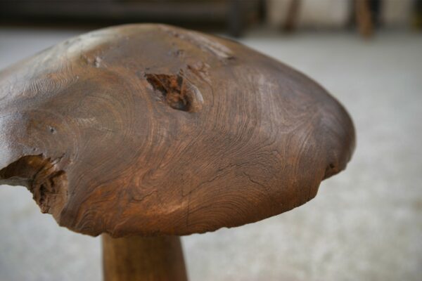 Champignon décoratif en bois brut 1980's
