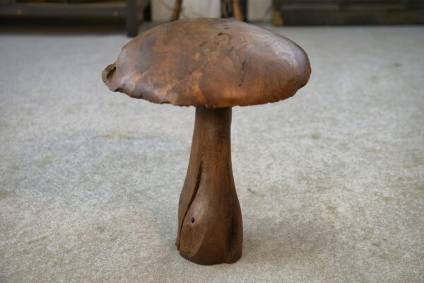 Champignon décoratif en bois brut 1980's