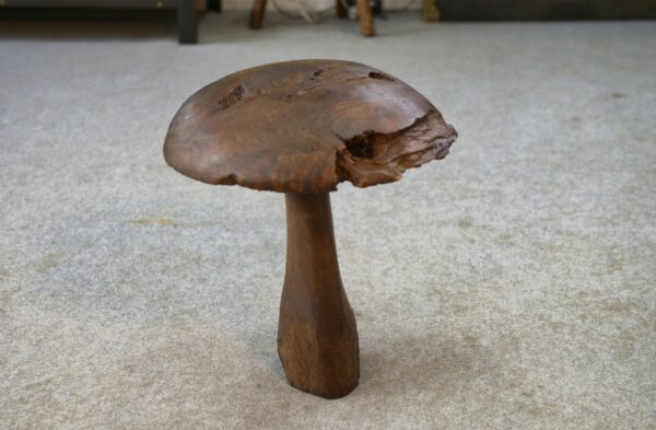 Champignon décoratif en bois brut 1980's