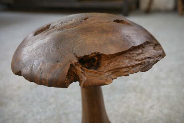 Champignon décoratif en bois brut 1980's