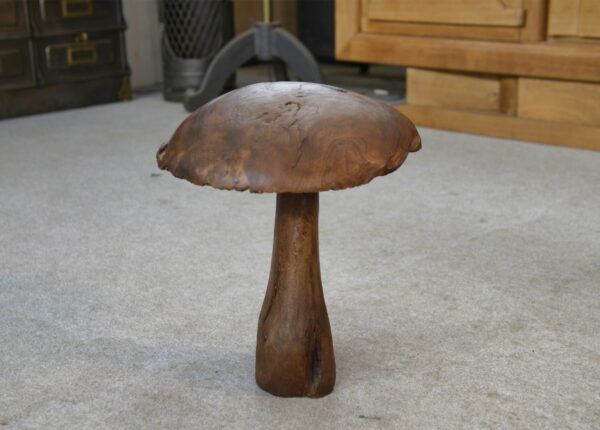 Champignon décoratif en bois brut 1980's