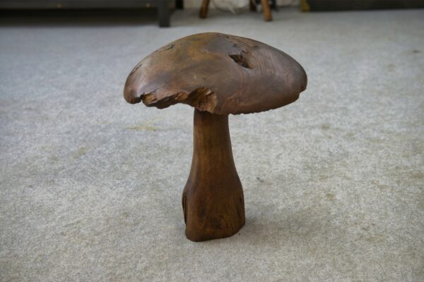 Champignon décoratif en bois brut 1980's