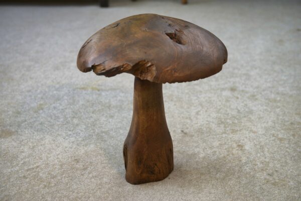 Champignon décoratif en bois brut 1980's