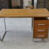 Bureau design Bauhaus en tube chromé et chêne massif par Kovona 1960's