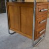 Bureau design Bauhaus en tube chromé et chêne massif par Kovona 1960's