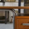 Bureau design Bauhaus en tube chromé et chêne massif par Kovona 1960's