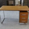 Bureau design Bauhaus en tube chromé et chêne massif par Kovona 1960's