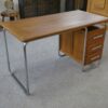 Bureau design Bauhaus en tube chromé et chêne massif par Kovona 1960's