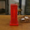 Lampe design exemplaire unique en aluminium laqué rouge 1970's